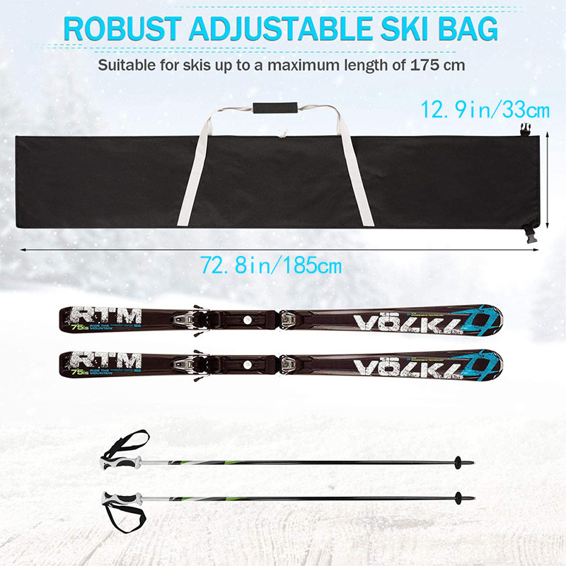 185 cm-es sításka Hordozható snowboardtáska havas utazáshoz és síeléshez Vízálló téli szabadtéri síkiegészítők Hósport
