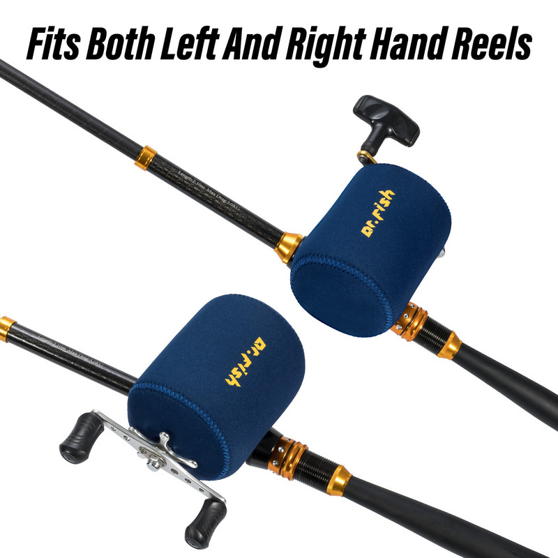 2gab Fishing Baitcasting Reel Bag Cover Aizsargmaciņa Makšķerēšanas maisiņš Iepakojuma glabāšana Parastā liešanas spoles velcēšanas spole