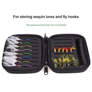 Portabale Fly Fishing Lure Spinner Spoon Bait Foam Box Trout Flies Fishook Fish Hook Твърд EVA калъф за съхранение Контейнер Чанта за съхранение