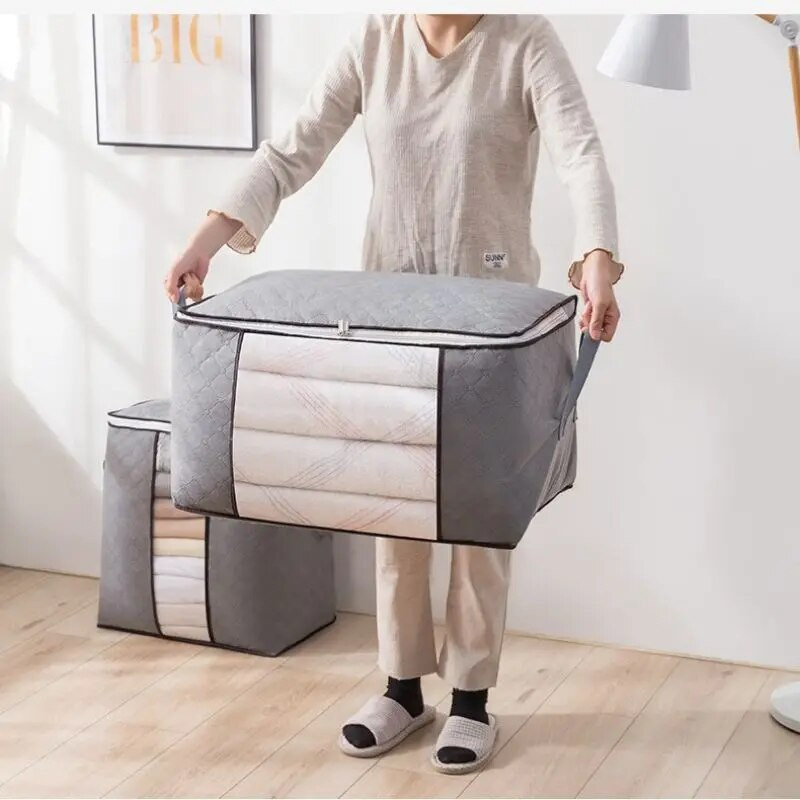 1 komplekts ar vizuāliem logiem Apģērbu glabāšanas somas Saliekamas auduma glabāšanas somas Uzglabāšanas konteineri guļamistabas sakārtošanai