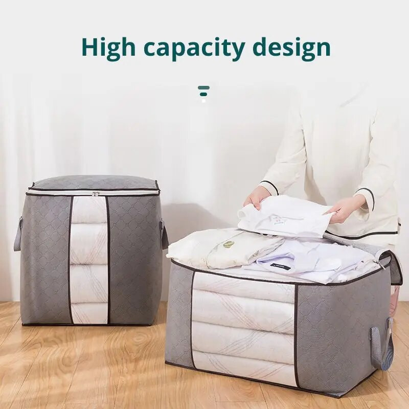 1 komplekts ar vizuāliem logiem Apģērbu glabāšanas somas Saliekamas auduma glabāšanas somas Uzglabāšanas konteineri guļamistabas sakārtošanai