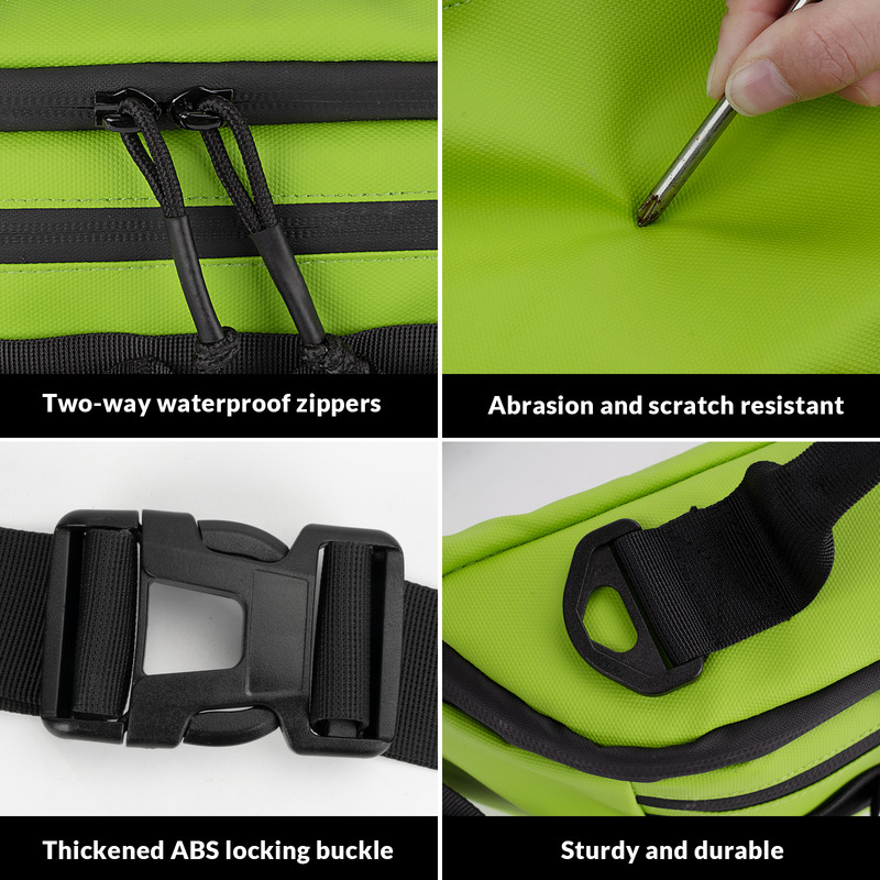 1 gab Fanny makšķerēšanas soma 11,8 collu ūdensnecaurlaidīga, pret skrāpējumiem izturīga āra sporta makšķerēšanas soma Crossbody jostas soma Fanny Pack jostas soma