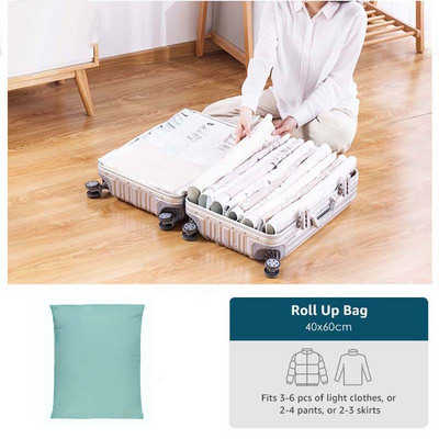 Nav nepieciešams sūknis Vakuuma maiss Segas Apģērbu Organizators Garderobes Uzglabāšana Sealer Somas Saspiestas Saliekamās vietas Somas Atkārtoti lietojams Ceļojumu komplekts