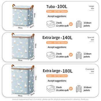 180/140/100l Сгъваема кутия за съхранение на дрехи, юрган, одеяло, играчки, чанта за сортиране, торбичка за опаковане на багаж, гардероб, органайзер