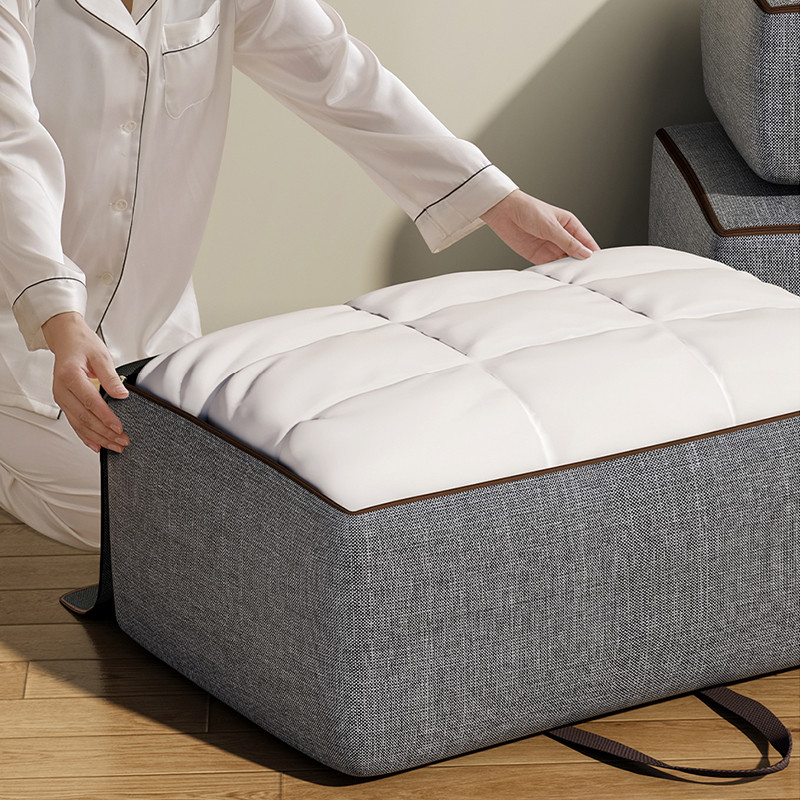 Apģērbu segas maisiņi konteineru organizatori ar rokturi Auduma glabāšanas somas ar vākiem guļamistabas skapim drēbju skapim