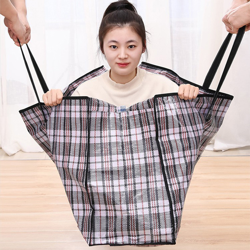 Tkana popluna torba za pohranu torba velikog kapaciteta za pakiranje prtljage višenamjenska prugasta odjeća torba za selidbu kućna vodootporna organizatorica