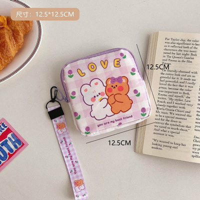 Sieviešu higiēnas salvešu tamponu uzglabāšanas soma Jauki higiēniskās paketes maisiņi Pārnēsājami kosmētikas lūpu krāsas atslēgas austiņu datu kabeļi