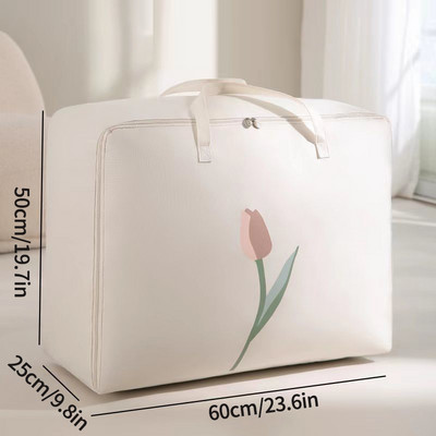 Liela sabiezināta segas soma Oksforda salokāmi uzglabāšanas maisiņi segas apģērbi organizators skapis ceļojumu pārvietošanās somas rāvējslēdzējs atvērts