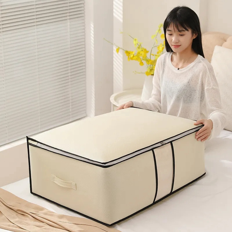 Nem szőtt paplanruházat tárolótáska Összehajtható paplanruha szervező Nagy kapacitású szekrény Ruhásszekrény Bolsa Almacenamiento Ropa