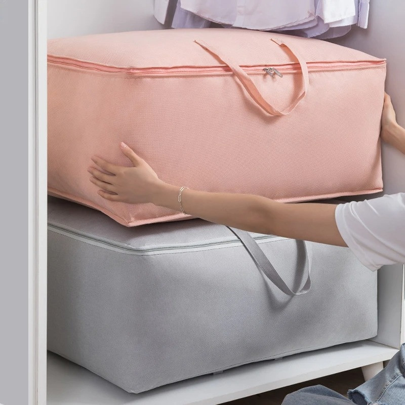 Guļamistabas segas glabāšanas soma Neausta liela ietilpības segas organizators Dažādu priekšmetu uzglabāšana Apģērbu organizators Pārvietojama bagāžas iepakošanas soma