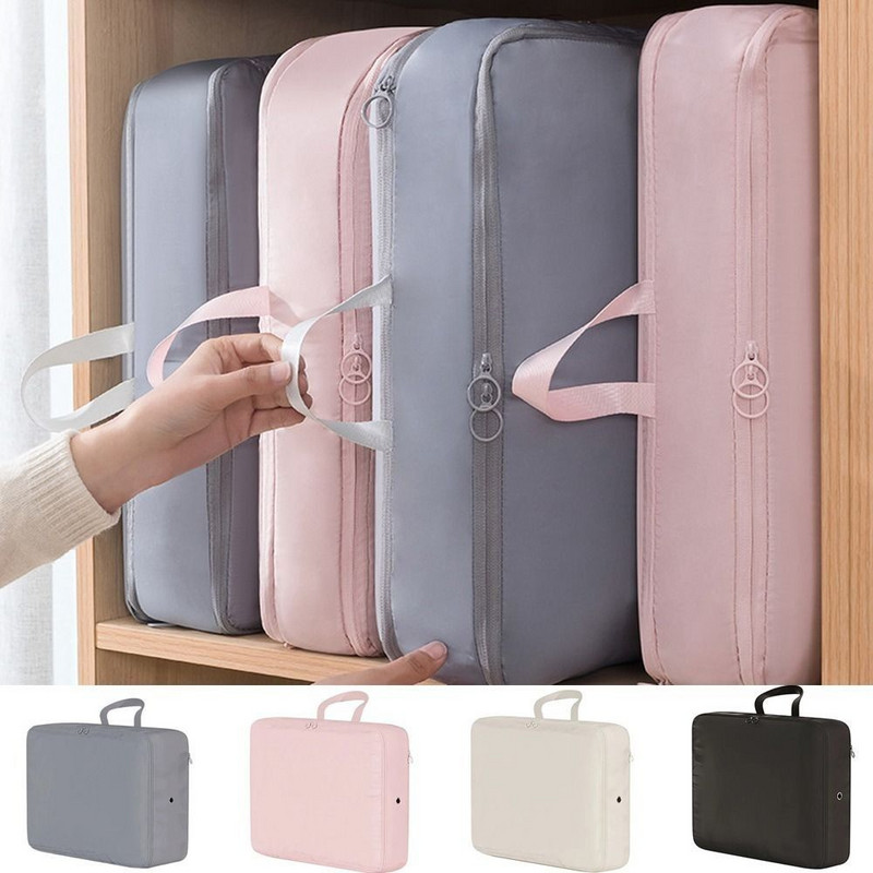 Poliestera dūnu jakas glabāšanas soma, salokāma ar rokturi, jakas glabāšanas soma Lielas ietilpības saspiesta ceļojumu drēbju soma