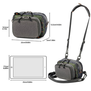 Fly Fishing Bag 2 Layers Fly Fishing Chest Pack Stroage Fishing Flies Εργαλείο δεσίματος Ρυθμιζόμενο για άνδρες και γυναίκες Ελαφρύ ταξίδι