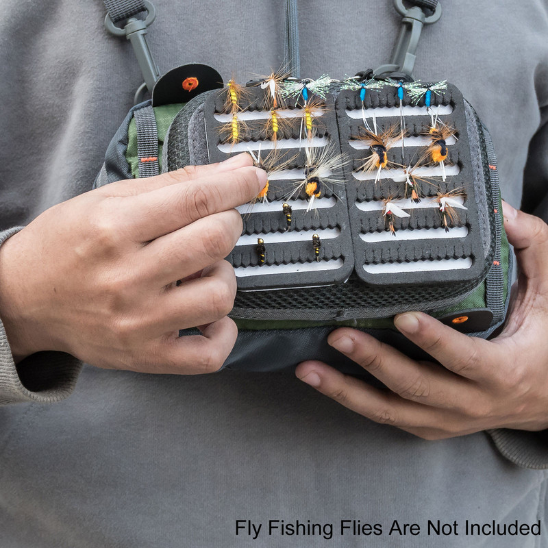 Mušu makšķerēšanas soma 2 slāņu makšķerēšanas lādes komplekts Stroage makšķerēšanas mušu saistīšanas rīks, regulējams vīriešiem un sievietēm, ceļošanai viegls svars