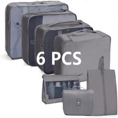 Podebljana kocka za putno pakiranje Set od 6/1 komada, modna vodootporna torba za pohranu odjeće velikog kapaciteta, muška vikend torba