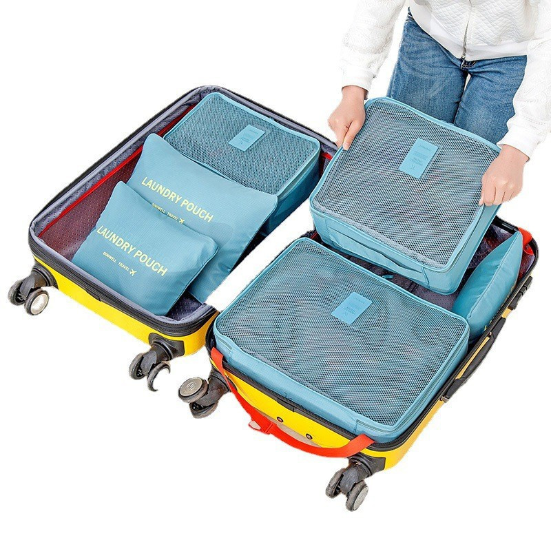 Podebljana kocka za putno pakiranje Set od 6/1 komada, modna vodootporna torba za pohranu odjeće velikog kapaciteta, muška vikend torba