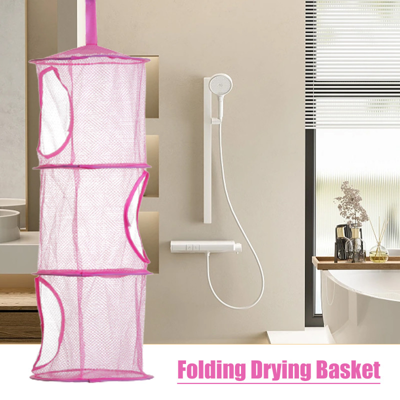 Rippuv hingav rippkott pesu hoiukoht Rippkorv võrkkangas Art Kokkupandav kuivatuskorvi suurus ca