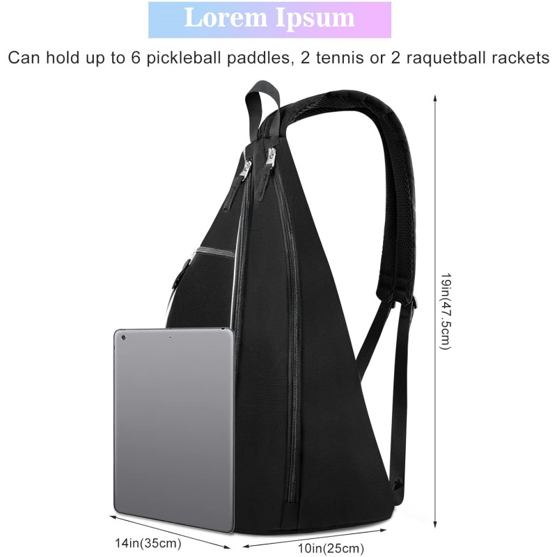 Pickleball Rakešu mugursoma vīriešiem Sieviešu sporta grozāma piklebola soma tenisa raketbola badmintona ceļojumu slinga soma