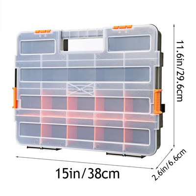 Tööriistakasti korraldaja Plastikust organiseerimiskastid virnastatav tööriistakast garaaži jaoks läbipaistev kohver Tööriistad kruvid hoiukast