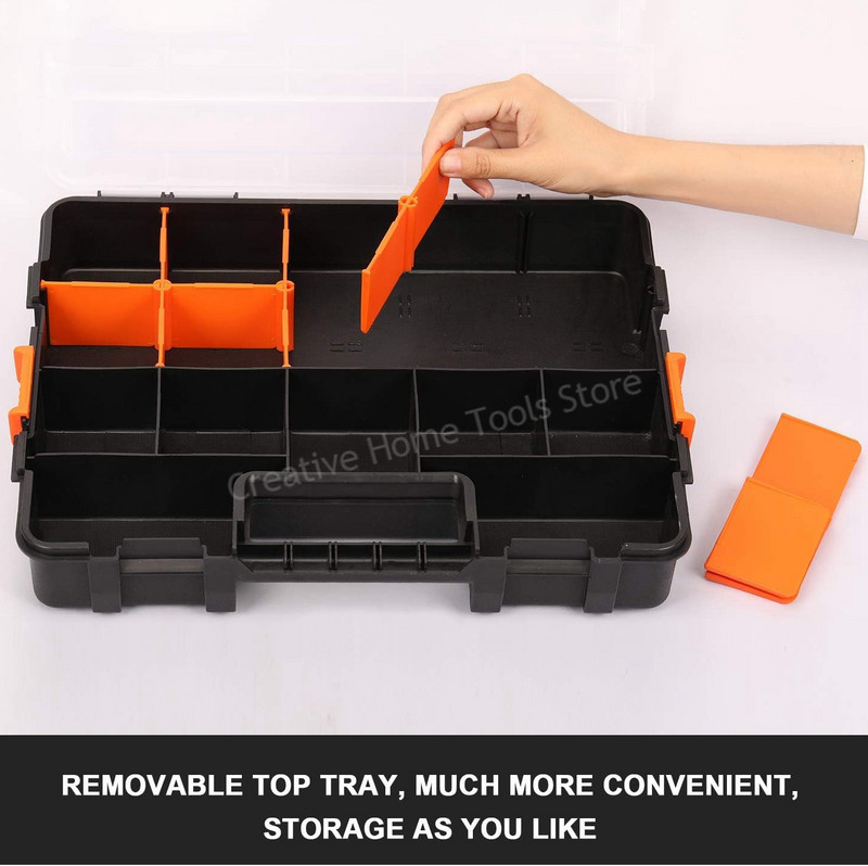 Cutie de instrumente Cutie de organizare cu șuruburi de stivuire Cutie de scule Cutie de scule portabilă din plastic Cutie de depozitare Accesorii de garaj Valisă pentru găleată pentru unelte