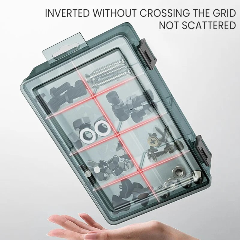 AIRAJ plastikinių įrankių dalių dėžutės laikymo varžtų dėžutės įrankių klasifikacija elektroninių komponentų gręžimo antgalių priedai sustorėjusių tinklelių dėžė