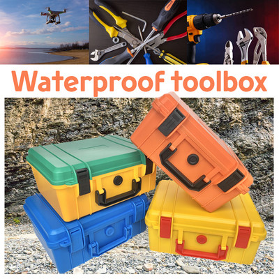 Toolbox Ūdensizturīgs triecienizturīgs futrālis mehāniķa instrumentu kastei Pelican Case Safety Cietais futrālis Čemodāns Instrumenti Uzglabāšanas kaste ar sūkli