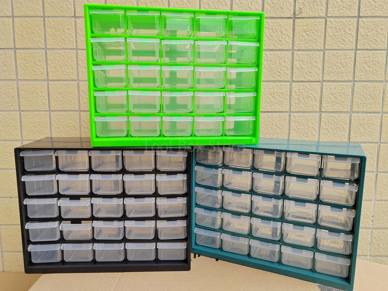 25 ladica s više rešetki Kutija za pohranu dijelova Kućna garaža Radionica Kutija za alat Vijci Ormarić za pohranu Plastični kovčeg za alat Organizator dijelova