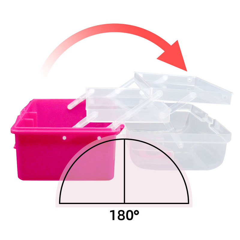 Pārnēsājama salokāma glabāšanas kaste Art Supplies Daudzfunkciju automašīnas uzglabāšanas futrālis Plastmasas aparatūras rīkkopas rīku glabāšanas rīku organizators