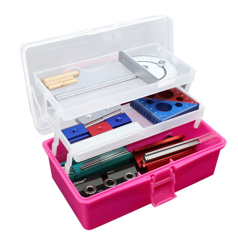 Pārnēsājama salokāma glabāšanas kaste Art Supplies Daudzfunkciju automašīnas uzglabāšanas futrālis Plastmasas aparatūras rīkkopas rīku glabāšanas rīku organizators