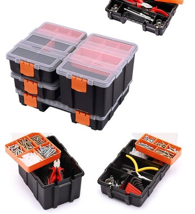 Plastic Tool Box Organizer Box Piece Box Grage Tools Organizer Hardware διαμέρισμα Μικρό κουτί ανταλλακτικών Πλαστική θήκη αποθήκευσης