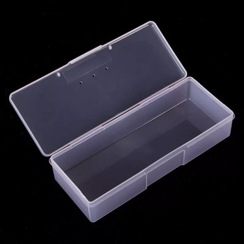 1/4/6/12Pcs Πλαστικά Nail Art Storage Boxes Διάφανα ροζ ορθογώνιο Organizer Δοχεία Θήκη Αξεσουάρ νυχιών Κουτιά προβολής