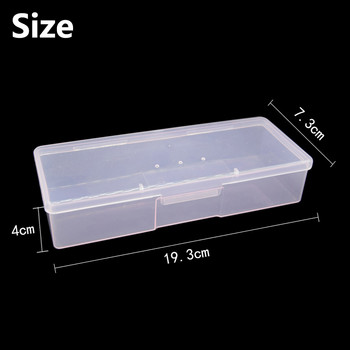 1/4/6/12Pcs Πλαστικά Nail Art Storage Boxes Διάφανα ροζ ορθογώνιο Organizer Δοχεία Θήκη Αξεσουάρ νυχιών Κουτιά προβολής