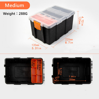 Vairāku režģu rīku kastes organizatora komplekts Aparatūras glabāšanas rīklodziņš Portatīvie rīki Organizators Mājsaimniecības glabātuve Garāža Darbnīcas instrumentu futrālis