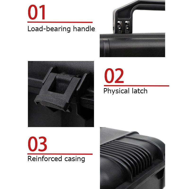 Nagy szerszámosláda bőrönd szerszámok tárolódoboz szivacsos hordozható vízálló szerszámosládával mechanikához Ütésálló biztonsági pelikán tok