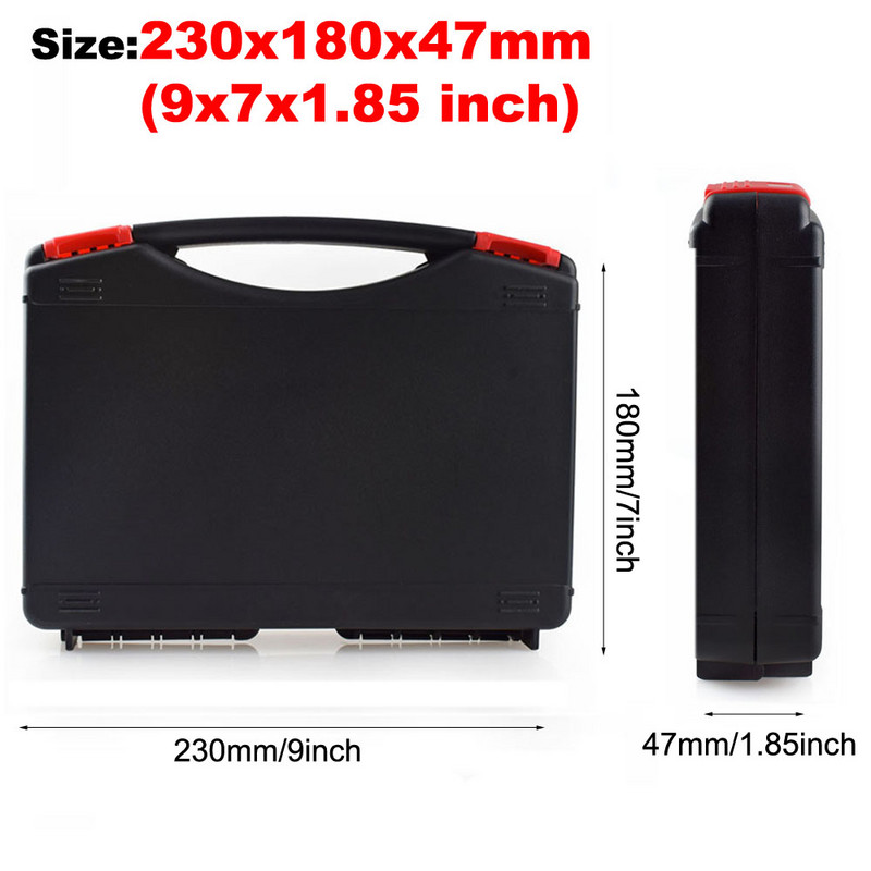NEWACALOX plastmasas glabāšanas futrāļa instrumentu kaste ar sūkļa paklājiņiem, aizsardzības instrumenti Daudzfunkciju remonta instrumentu kaste aparatūras instrumentiem