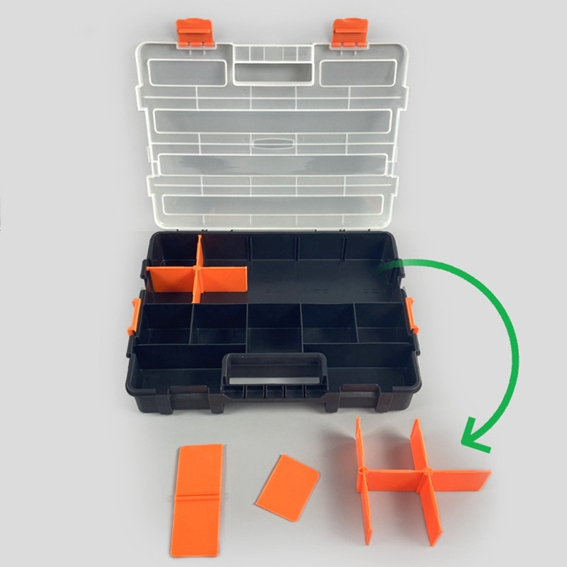 Virnastatav kruvide organiseerimiskarp Kaasaskantav läbipaistev kruvide hoiustamistööriistakarp Külgpandlaga Multifunktsionaalne hoiutööriista ümbris
