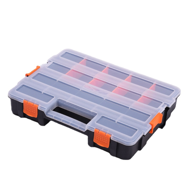 Plastmasas instrumentu kastes pārnēsājamās daļas var pārklāties Skrūves elektronisko komponentu uzglabāšanas kastes klasifikācija mājsaimniecības čemodāna organizators