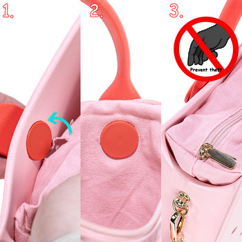 Ο πορτοκαλί τύπος Ροζ Casual αδιάβροχη τσάντα ταξιδιού Γυναικεία μόδα Νέα τσάντα EVA Punched Handbag Fit Charms Outdoor Beach Bags