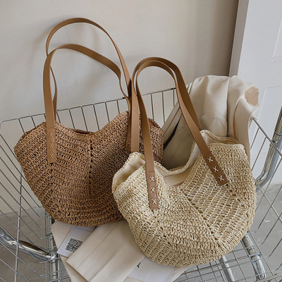 2023 Summer Beach Straw τσάντες και πορτοφόλια Weave tote bag Γυναικείες Bohemian τσάντες ώμου για γυναίκες Γυναικείες τσάντες αγορών ταξιδιού