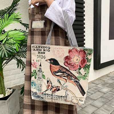 Vasaras sieviešu audekla karikatūra grafiti apdrukas rokassomiņa liela ietilpība plecu pludmales soma Modes salokāma sieviešu ikdienas soma