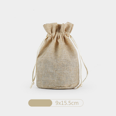 Jauns Vairāku izmēru Apaļa dibena Dabīga džutas lina Savelkamās aukliņas maisiņi Maciņš Iepakojums Dāvanu Soma Juvelierizstrādājumu Ziemassvētku soma