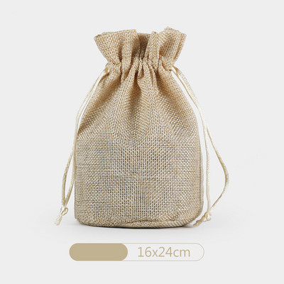 Jauns Vairāku izmēru Apaļa dibena Dabīga džutas lina Savelkamās aukliņas maisiņi Maciņš Iepakojums Dāvanu Soma Juvelierizstrādājumu Ziemassvētku soma