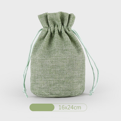 Jauns Vairāku izmēru Apaļa dibena Dabīga džutas lina Savelkamās aukliņas maisiņi Maciņš Iepakojums Dāvanu Soma Juvelierizstrādājumu Ziemassvētku soma