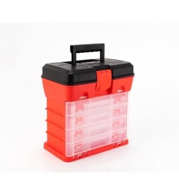 4-слойна пластмасова кутия Голяма кутия за риболов Винтове Съхранение на части Кутия за инструменти Съхранение на риболовни примамки Кутия за аксесоари Кутия за инструменти