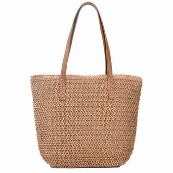 Ръчно тъкана дамска чанта през рамо Bohemian 2024 Лятна мода Straw Beach Tote Bag Travel Shopper Weaving Shopping Bags