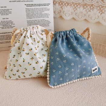 INS Garden Style Floral Cotton Bundle Pocket Organizer Bag Organizer Home Organizer Dust Bag Ταξινόμηση ταξιδιού Φορητή τσάντα οργάνωσης