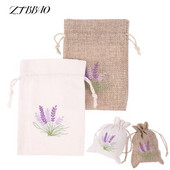 1Gb Atkārtoti lietojams aromterapijas aukliņu maisiņš Izšuvumi Lavandas maisiņi Sauso ziedu aromātu maisiņi Kokvilnas džutas sēklu maisiņi