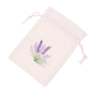 1Gb Atkārtoti lietojams aromterapijas aukliņu maisiņš Izšuvumi Lavandas maisiņi Sauso ziedu aromātu maisiņi Kokvilnas džutas sēklu maisiņi