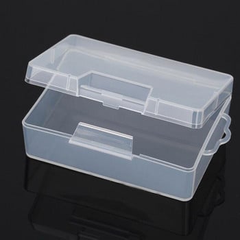 Пластмасова кутия за контейнер Дисплей за бижута Практична кутия с инструменти за инструменти Кутия за части Кутия за шиене Кутия за съхранение на прозрачни компоненти на винт