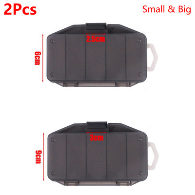 2/3 gab. 5 režģu makšķerēšanas piederumu kaste Caurspīdīga pelēka plastmasas ēsmas kaste Daudzfunkcionāla lodīšu āķa organizatora kastīte makšķerēšanas piederumi