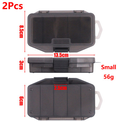 2/3 gab. 5 režģu makšķerēšanas piederumu kaste Caurspīdīga pelēka plastmasas ēsmas kaste Daudzfunkcionāla lodīšu āķa organizatora kastīte makšķerēšanas piederumi